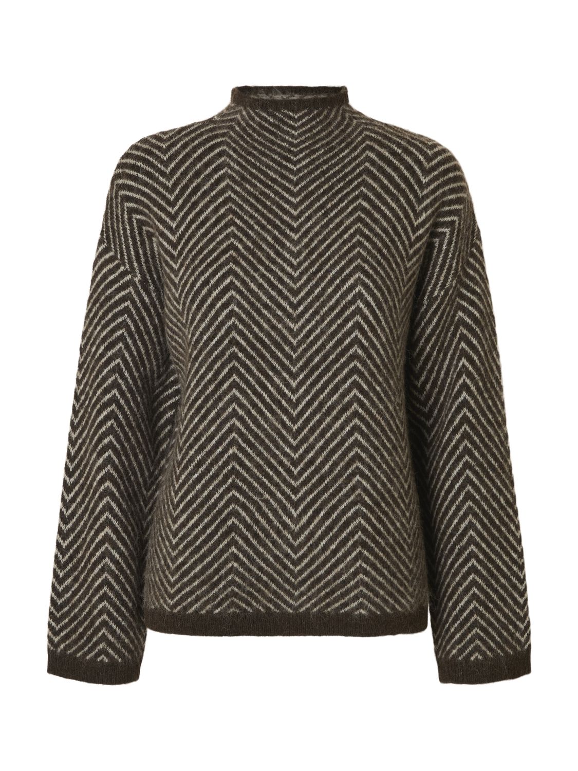 Slwlulu Ls Herringbone Knit High Neck Brun