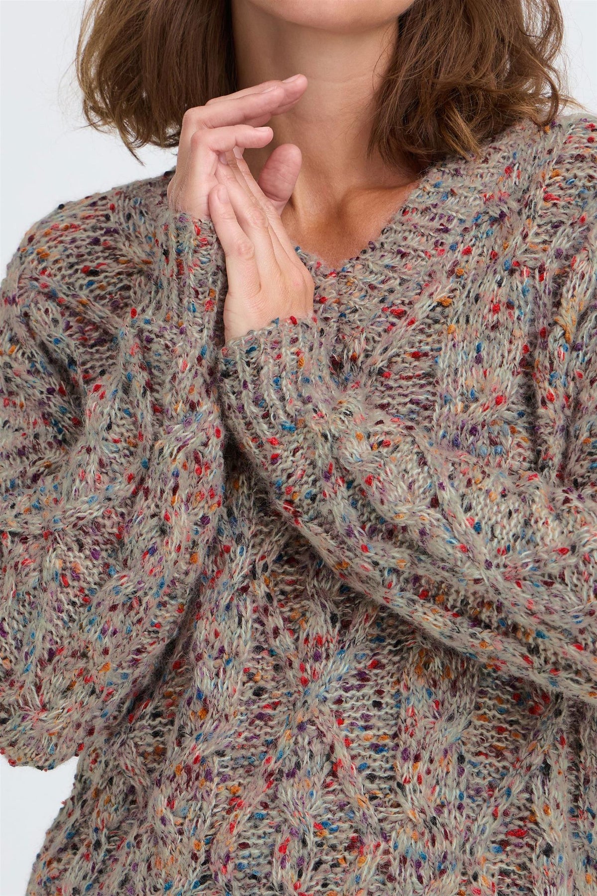 Pzelin Multicolour Pullover Brun