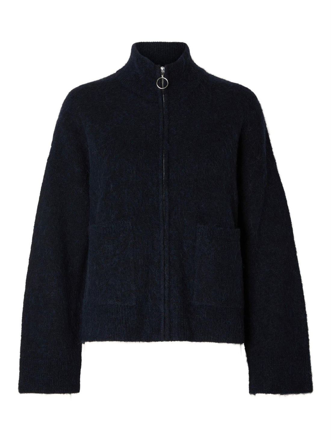 SLFSIA RAS LS KNIT ZIPPER CARDIGAN Dark Sapphire