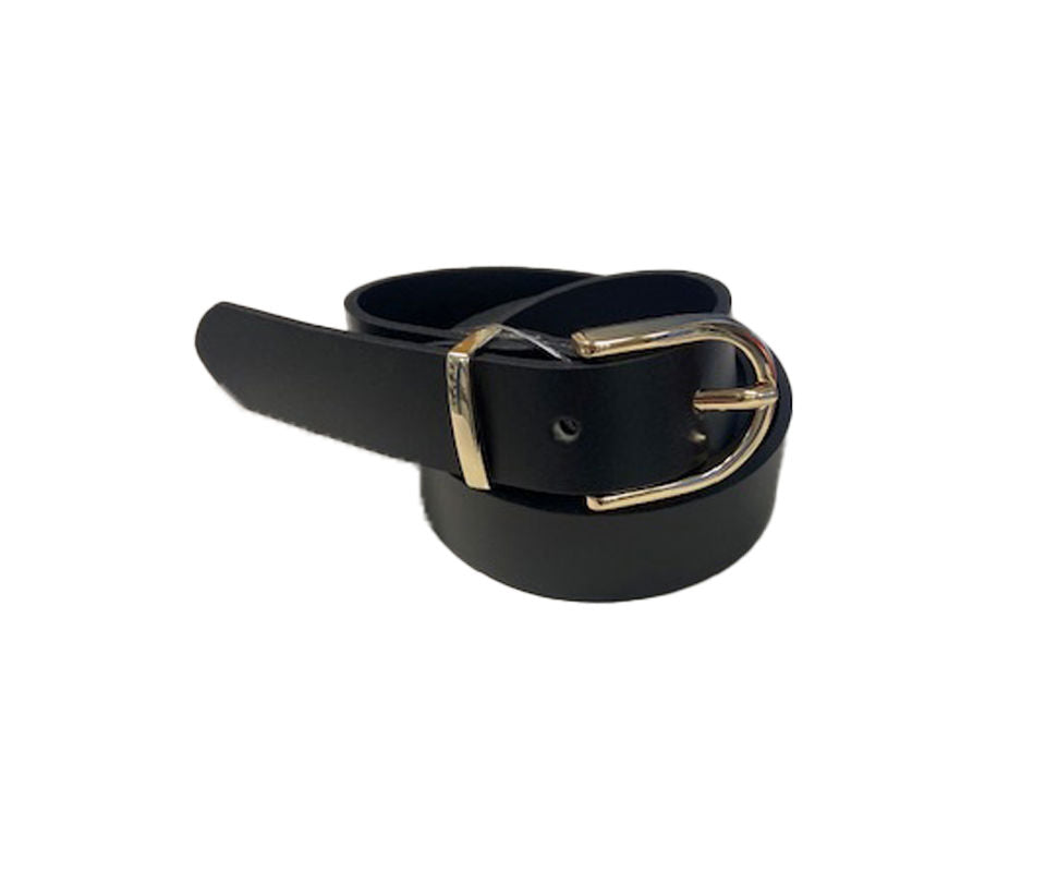 Belte 2,5cm Jeans M/gull Spenne Og Loop Sort