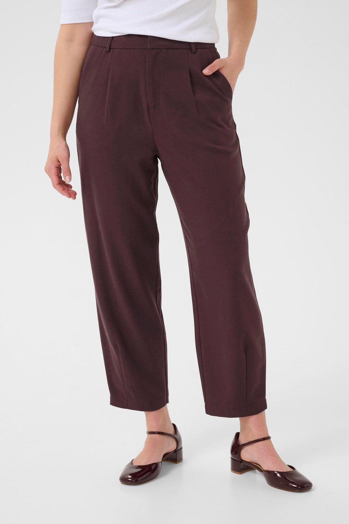 Kamerle Pants Cropped Burgunder