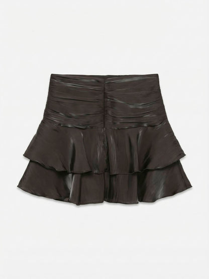 Vmpolly Hw Layer Short Skirt Wvn Brun
