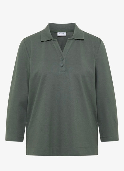 Solid polo w/buttons Grønn