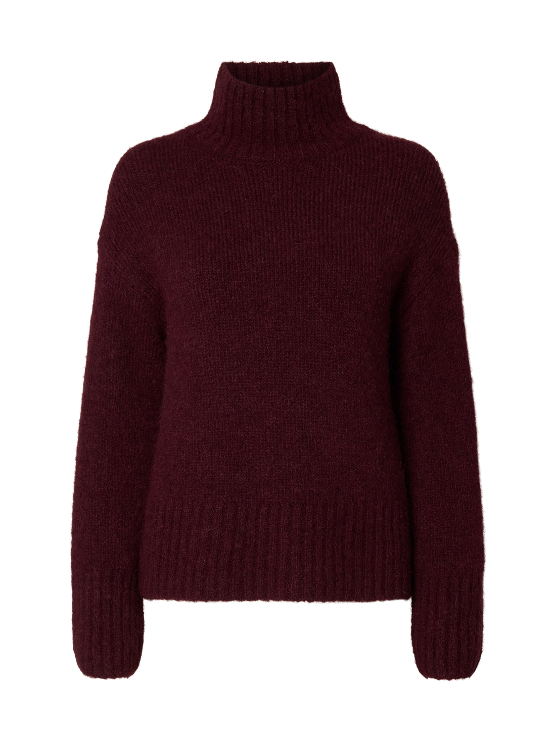 Slfgabriella Ls Knit High Neck Noos Mørkelilla