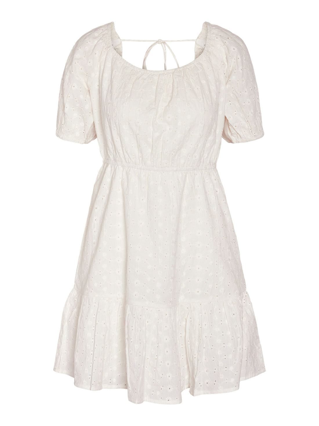 NMSOMMER S/S SQUARENE Tie dress Hvit