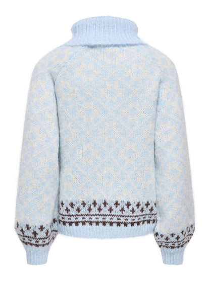 Onlcaro Ls Rollneck Cc Knt Blå