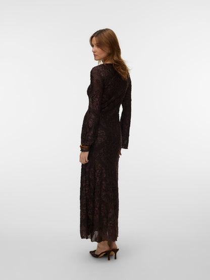 Awdakota Ls O-Neck Ankle Dress Brun