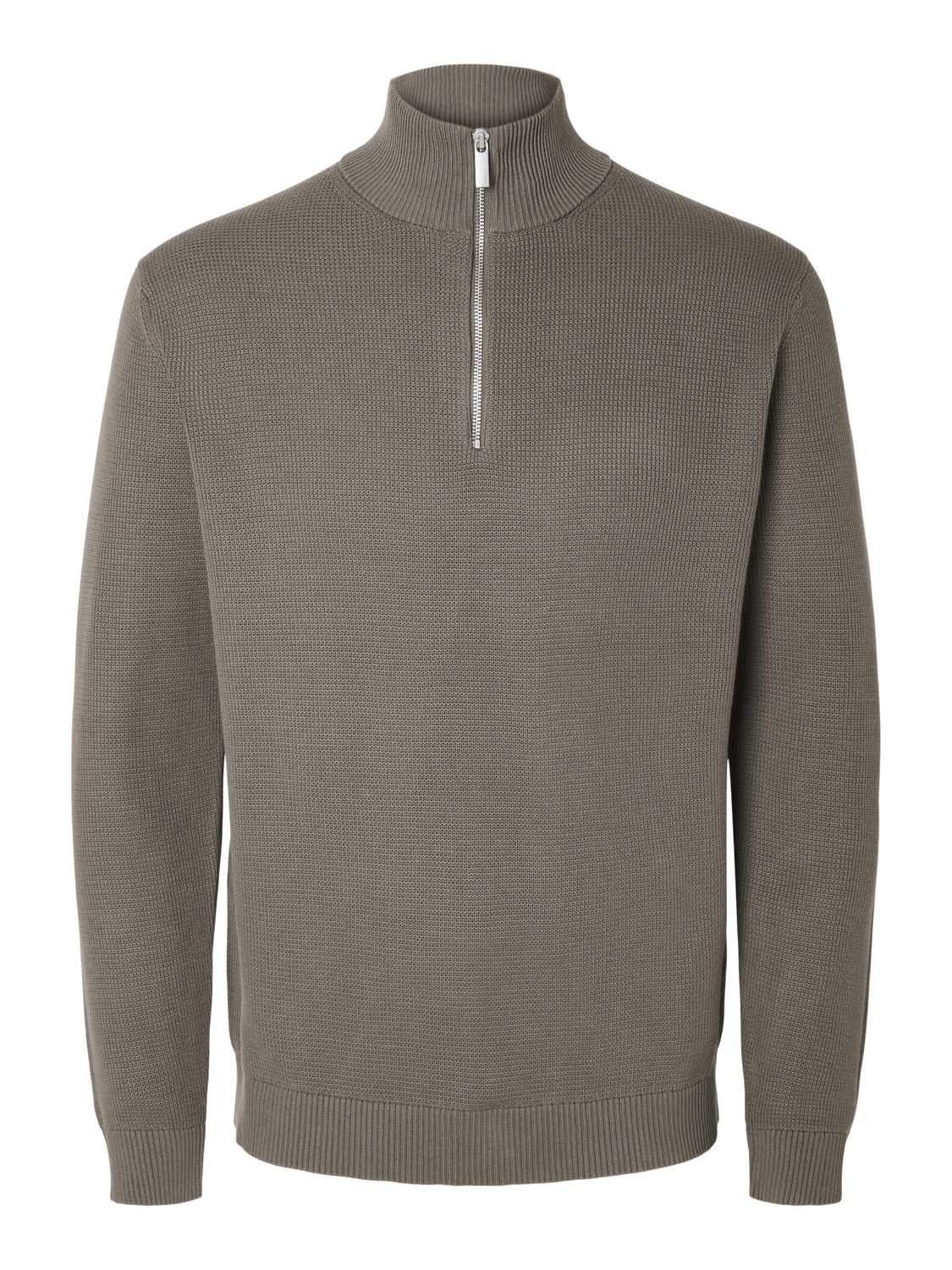 Slmdane Ls Knit Structure Half Zip Noos Lys Brun