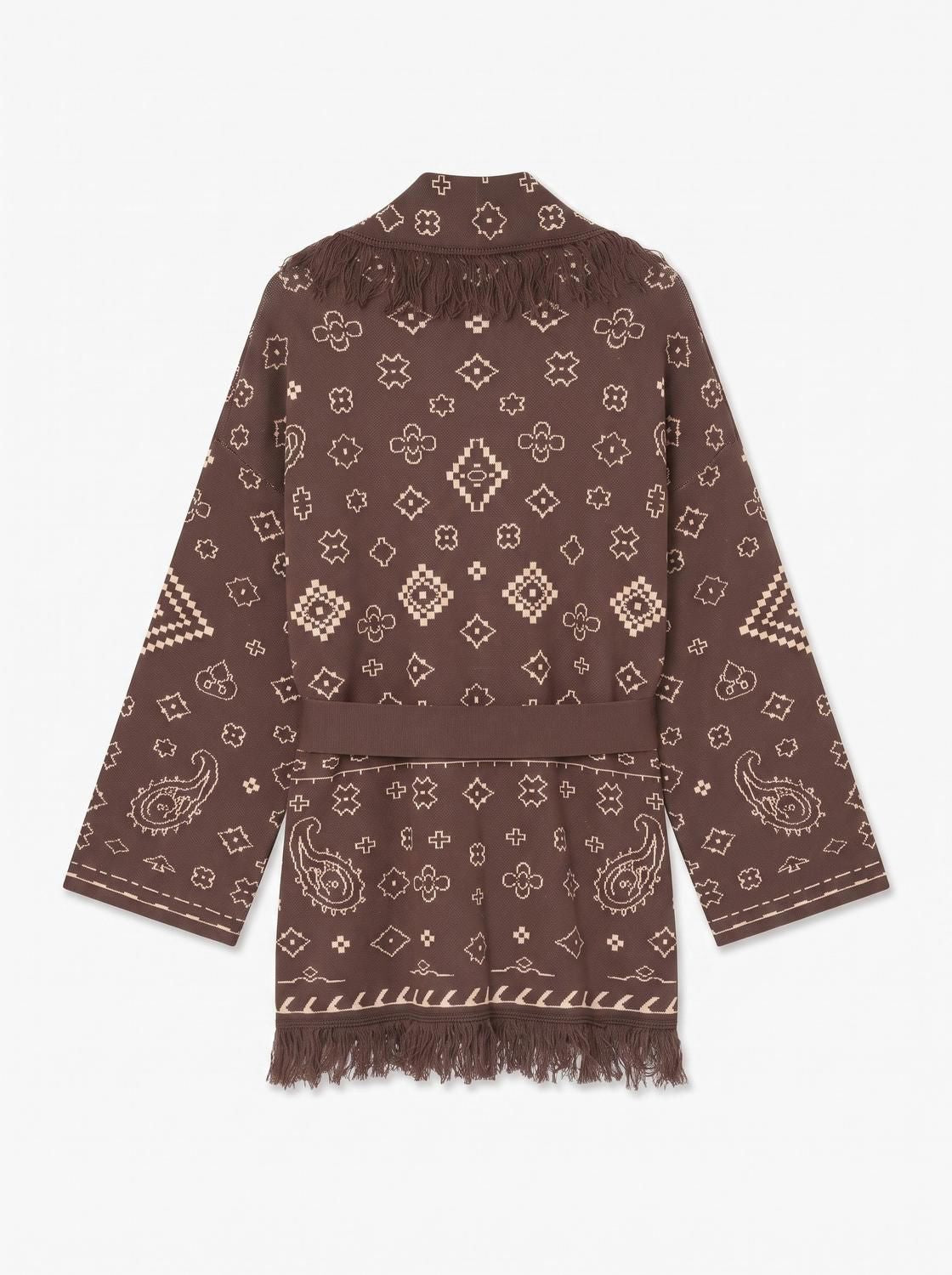Vmscarlett Ls Tassel Jacquard Cardi Lcs Brun