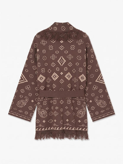 Vmscarlett Ls Tassel Jacquard Cardi Lcs Brun