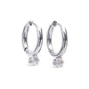 Oline - Crystal Hoop Earrings Stainless Steel Sølv