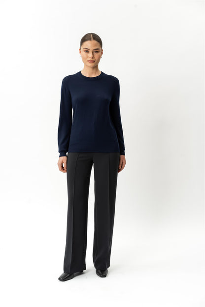 Merino Wool Crewneck Marine