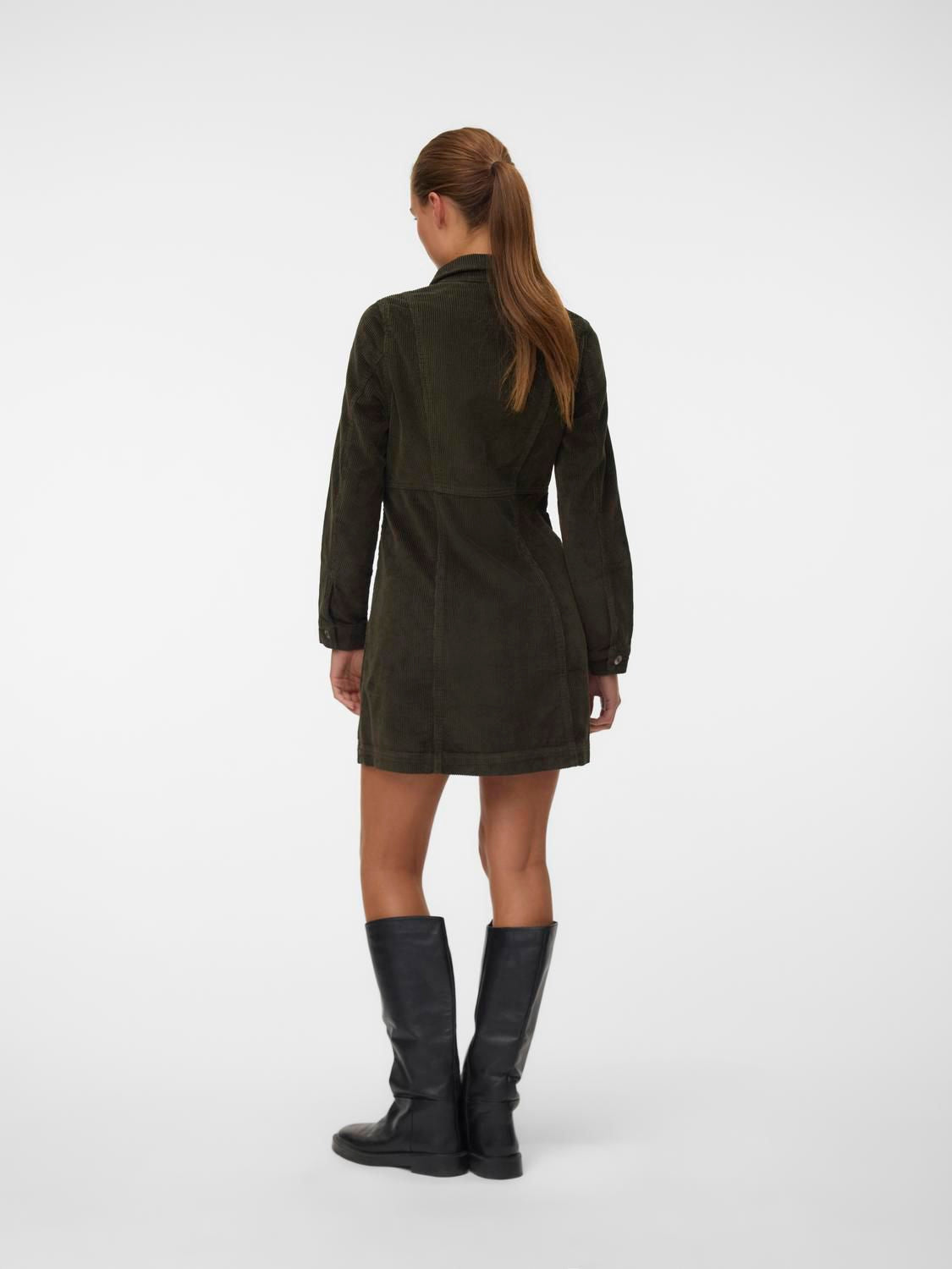 Vmdaisy Ls Short Cord Dress Noos Grønn