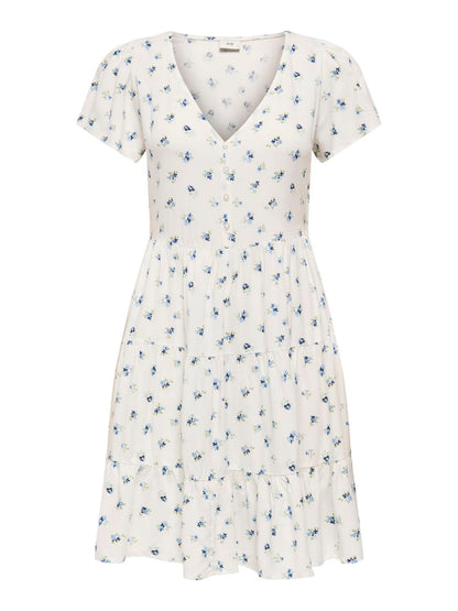 Jdysezen Life S/s Button Dress Wvn Dia Hvit