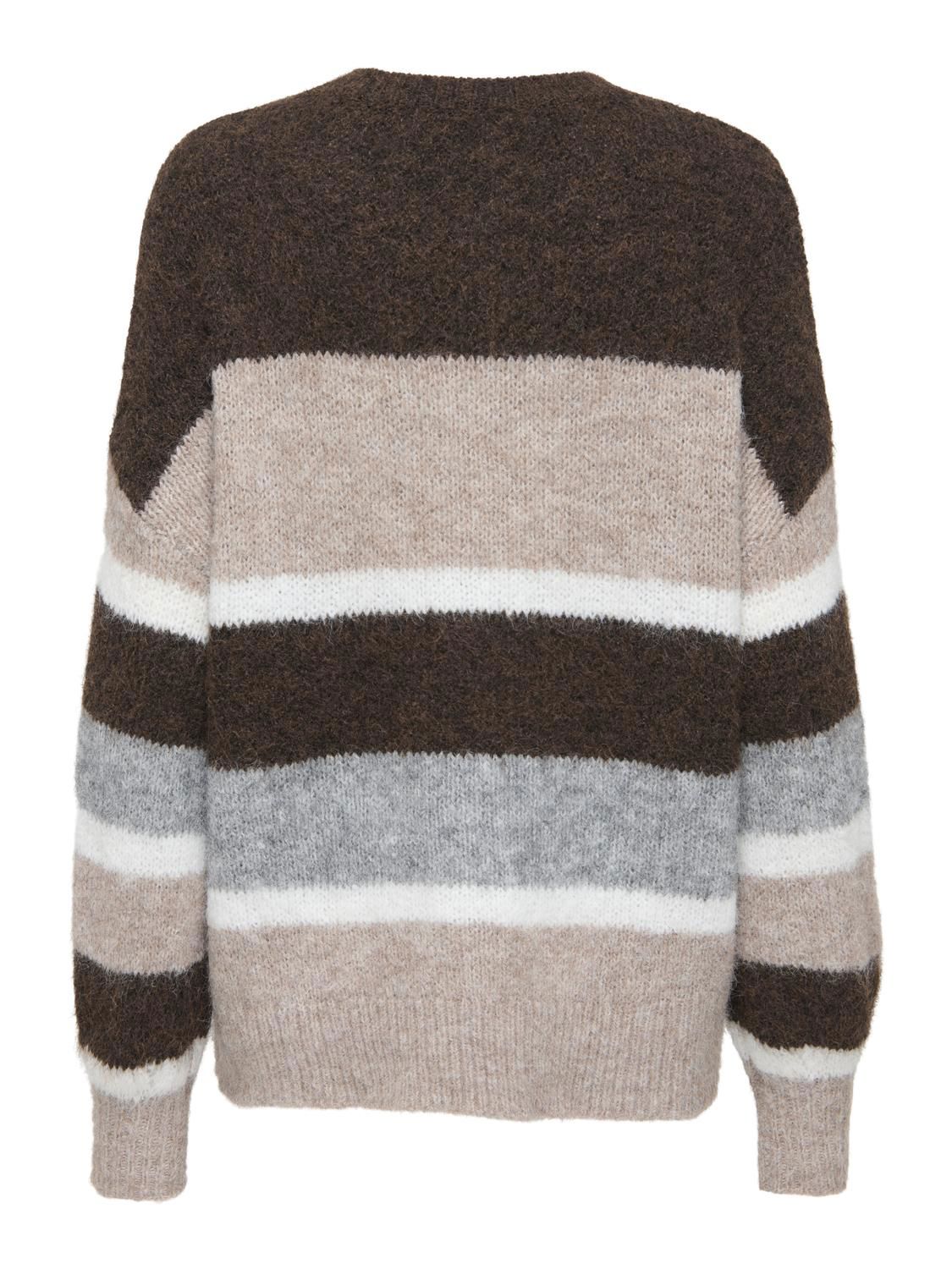 Jdyzoey Life L/s On Colorblock Pull Knt Brun