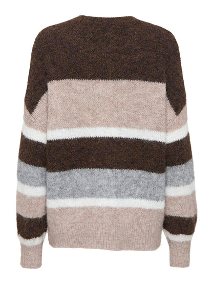 Jdyzoey Life L/s On Colorblock Pull Knt Brun