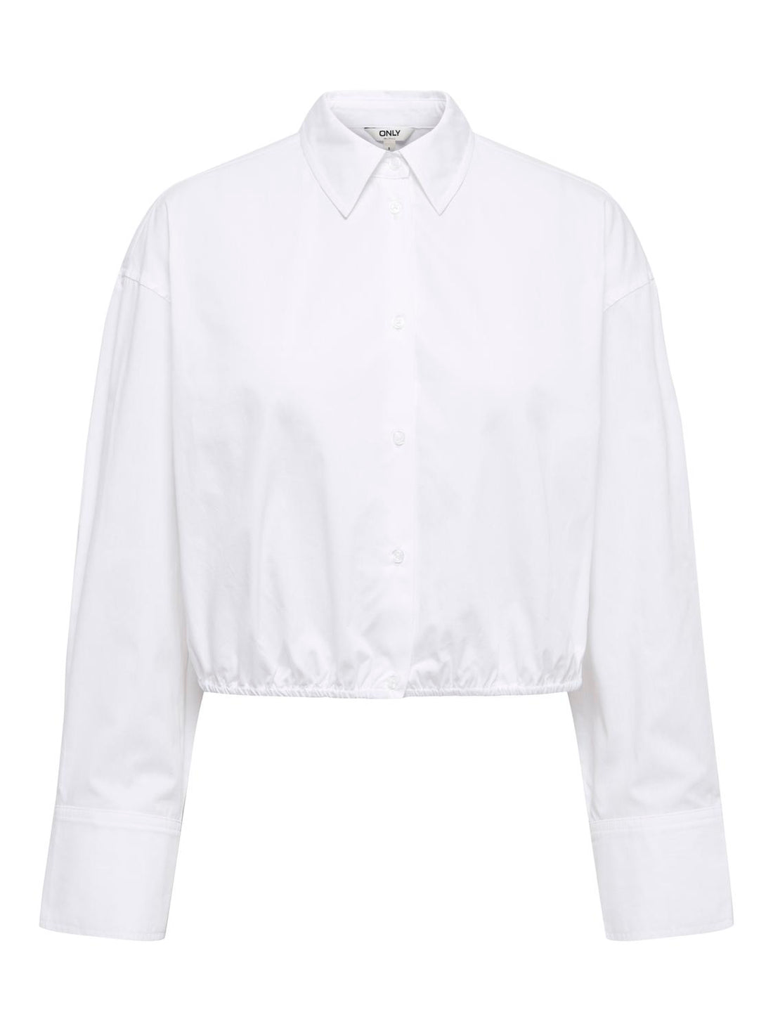 Onlhazel Ls Cropped Elastic Shirt Wvn Hvit