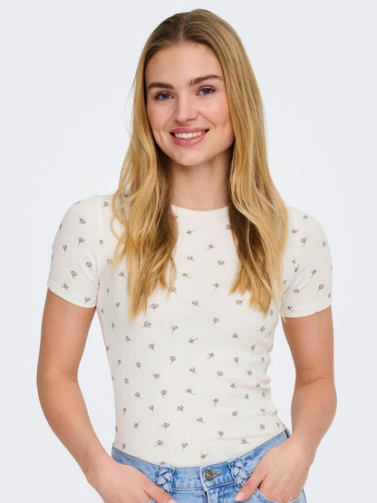 Jdylucky S/s O Neck Top Jrs Noos Hvit