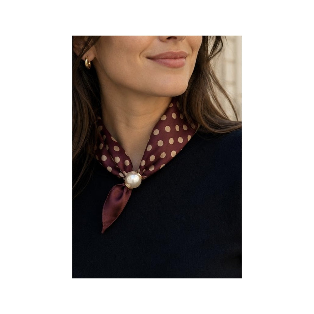 SCARF SMALL DOTS&amp;PEARL Burgunder