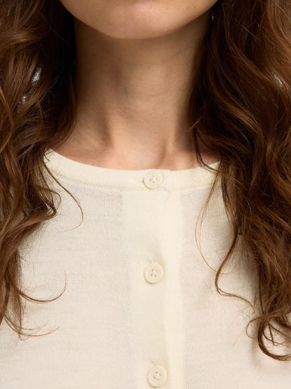 Slwthea Ls Knit Merino Cardigan Noos Hvit