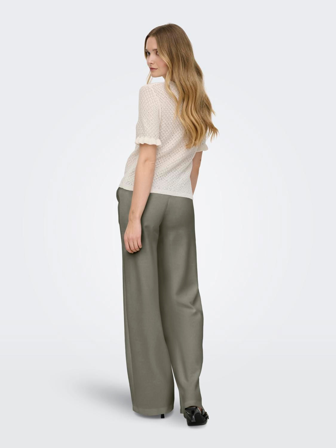 Onlaris Life Sl Tie Neck Top Wvn Cc Grønn