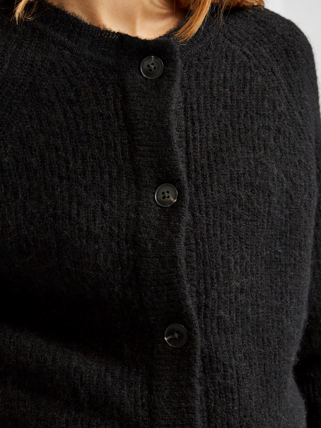 SLFLULU LS KNIT SHORT CARDIGAN NOOS Sort