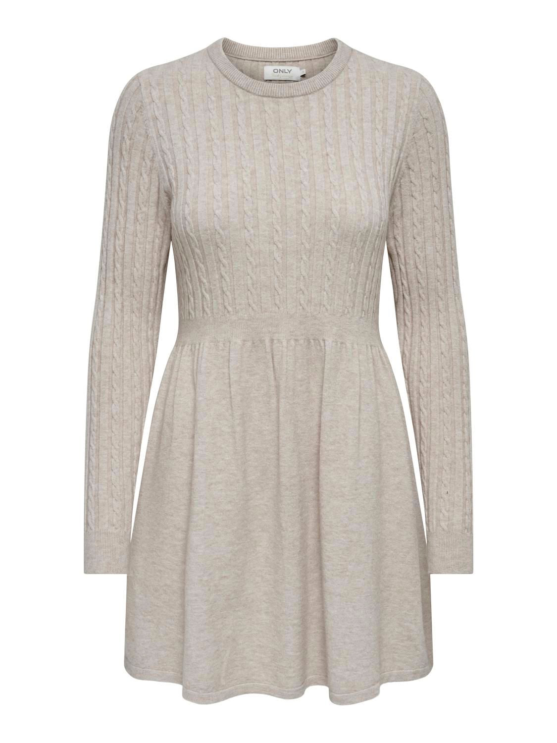 Onlfia Ls Cable Dress Knt Noos Brun