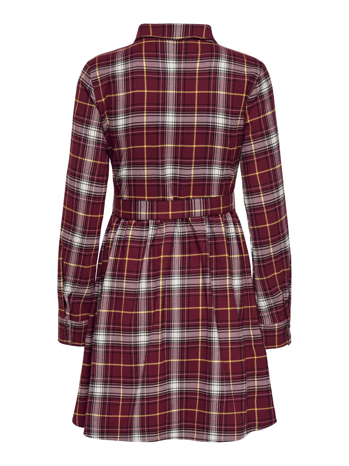 Onlwren Check Short Dress Wvn Burgunder