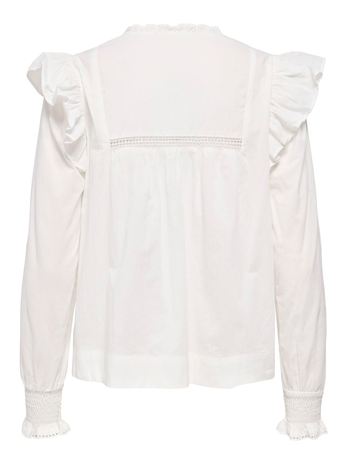 Onlidris Ls Frill Tape Top Noos Wvn Hvit