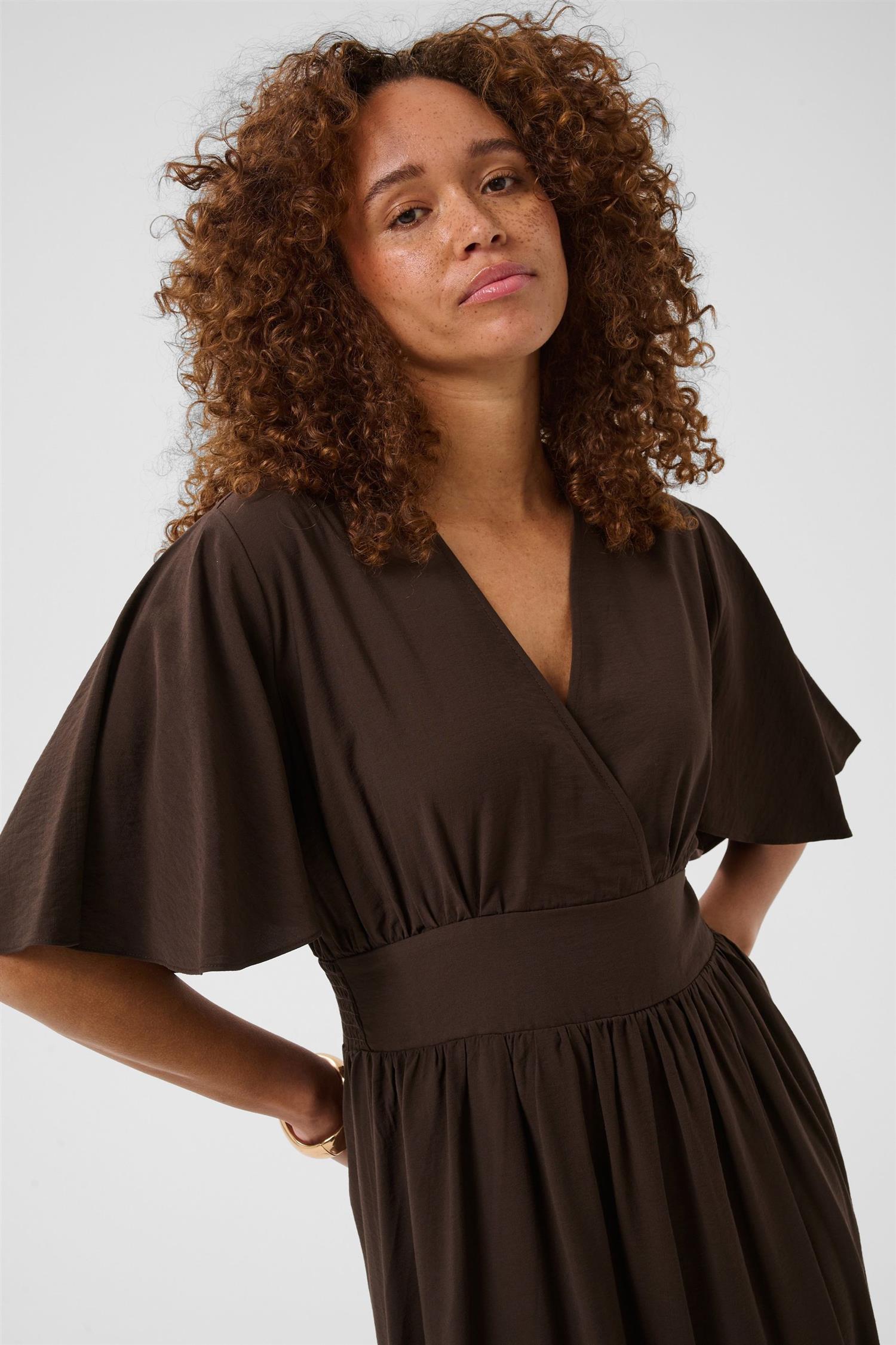 Kasirena Long  Dress Brun