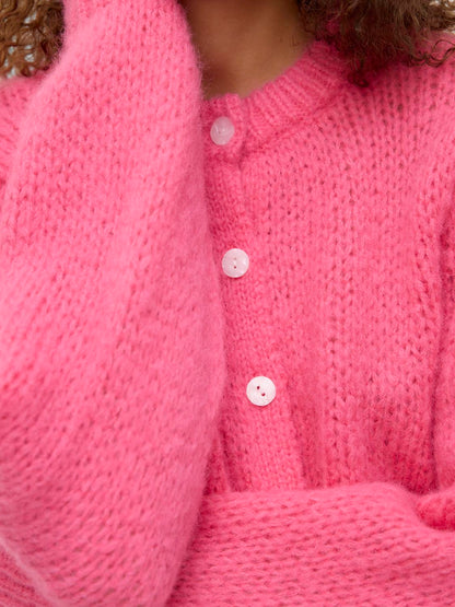 VMWILO LS O-NECK CARDIGAN EXP Mellomrosa