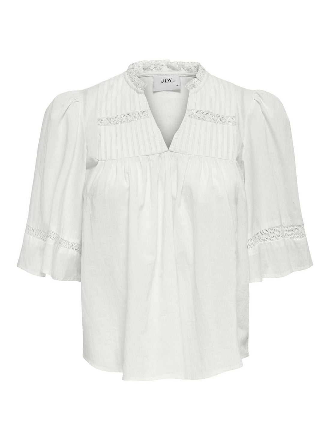 Jdyjulie 2/4 Lace Detail Top Wvn Exp Hvit