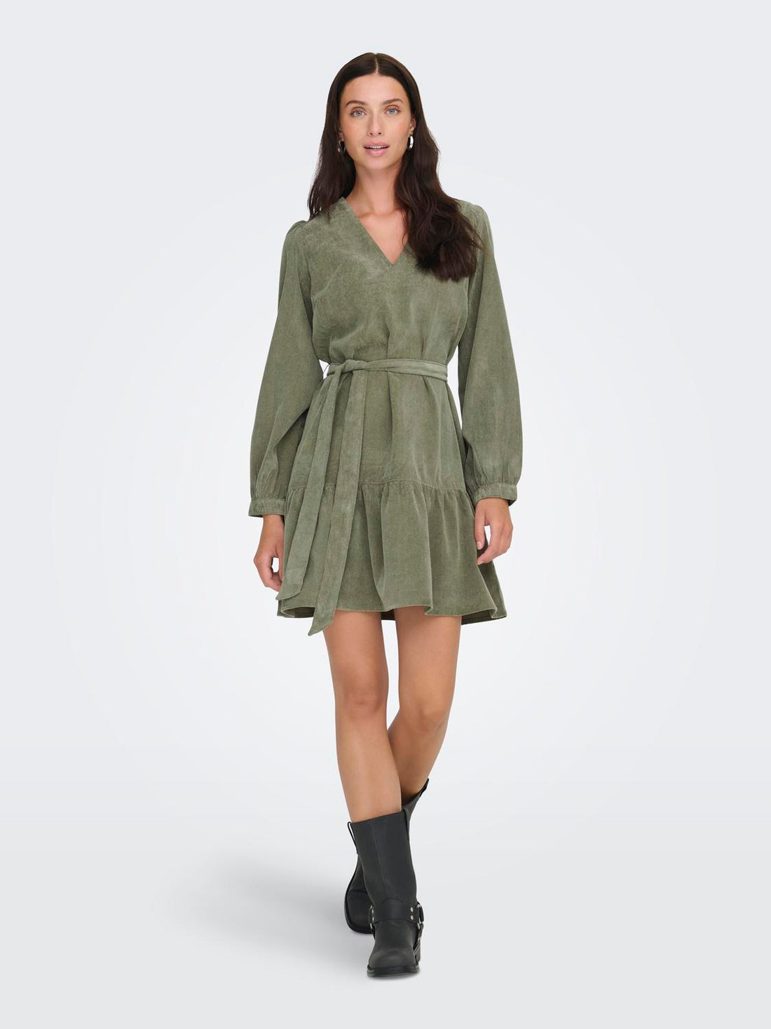 Onlmarike Life L/s Cord Belt Dress Pnt Grønn