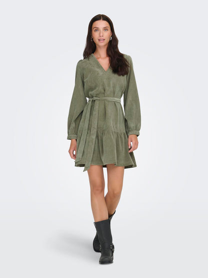 Onlmarike Life L/s Cord Belt Dress Pnt Grønn