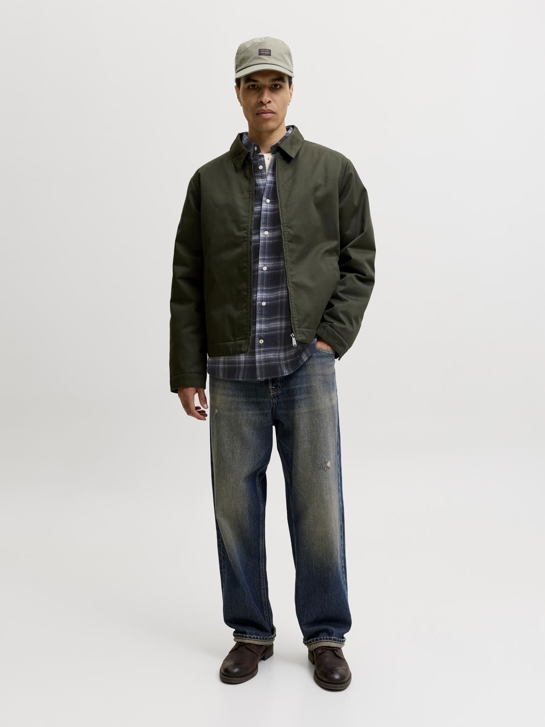 Jjefield Check Shirt Ls Sn Blå