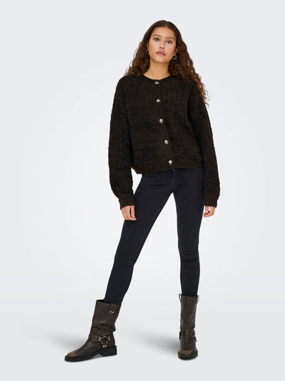 Jdyeira Life L/s Oneck Cardigan Knt Noos Brun