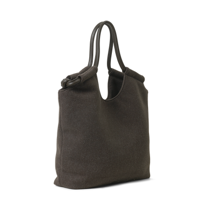 Day Woolen Tote Brun