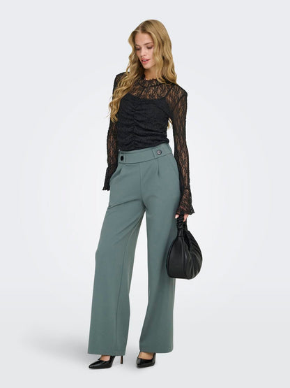 Jdylala L/s High Neck Lace Top Jrs Sort