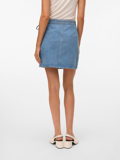 Vmliza Mr Short Denim Wrap Skirt Ga Noos Blå