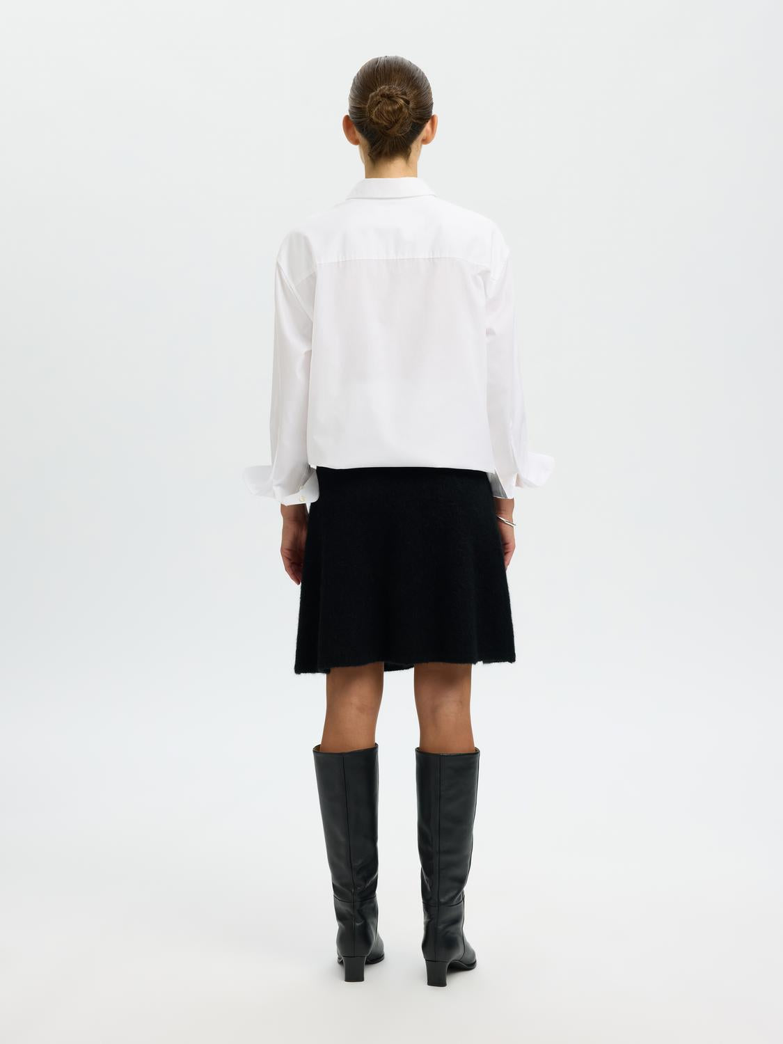 Slflulu Brushed Hw Knit Skirt Svart