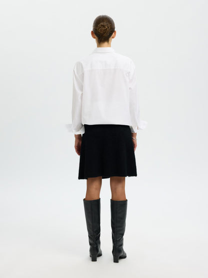 Slflulu Brushed Hw Knit Skirt Svart