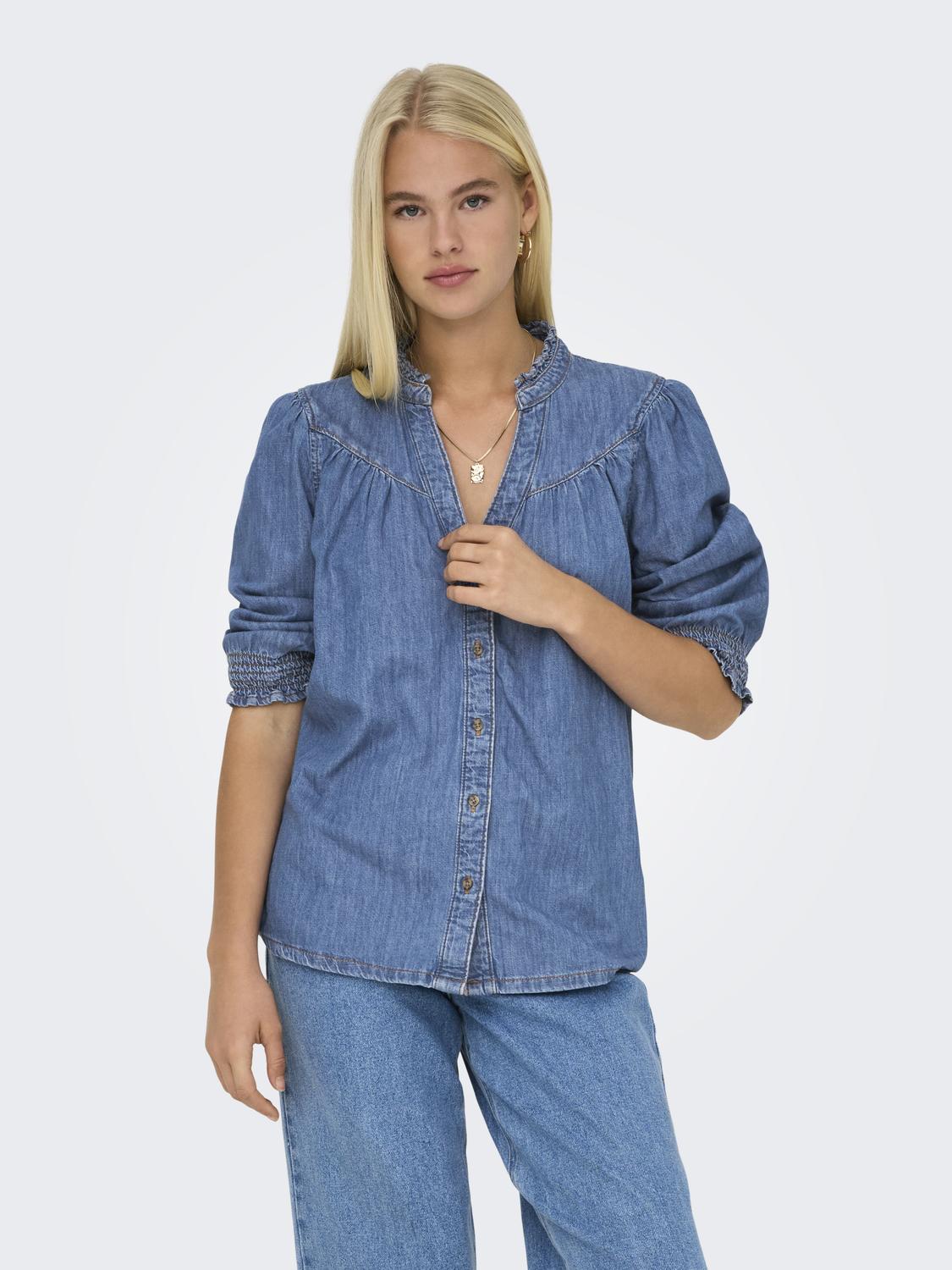 Onlraya 3/4 Shirt Dnm Akm Noos Blå