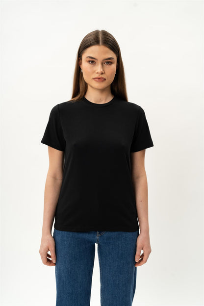 Fitted Pima T-shirt Svart