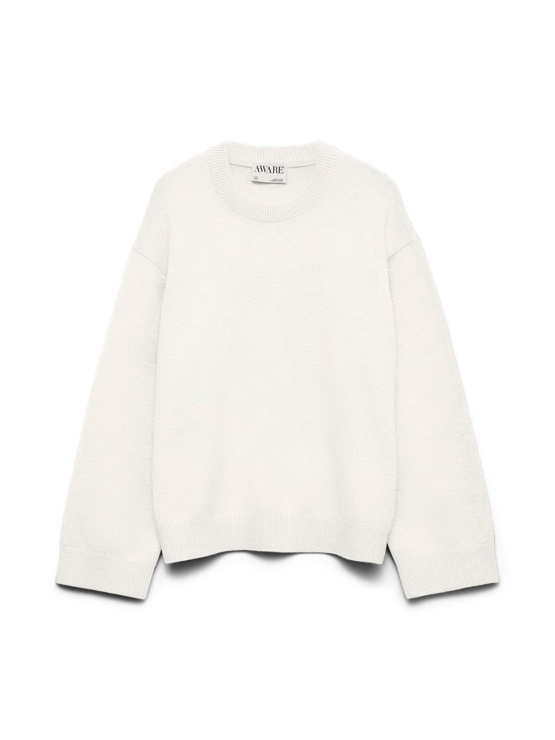 Awlaura Ls Crew Neck Knit Pullover Hvit
