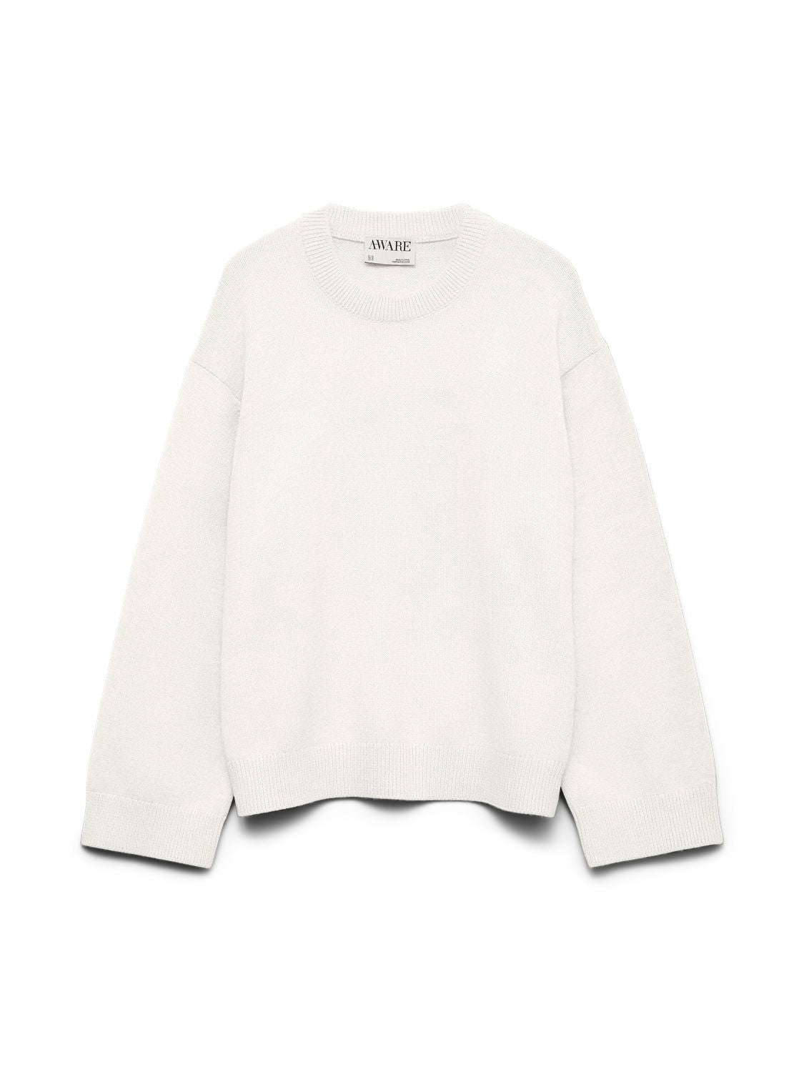 Awlaura Ls Crew Neck Knit Pullover Hvit