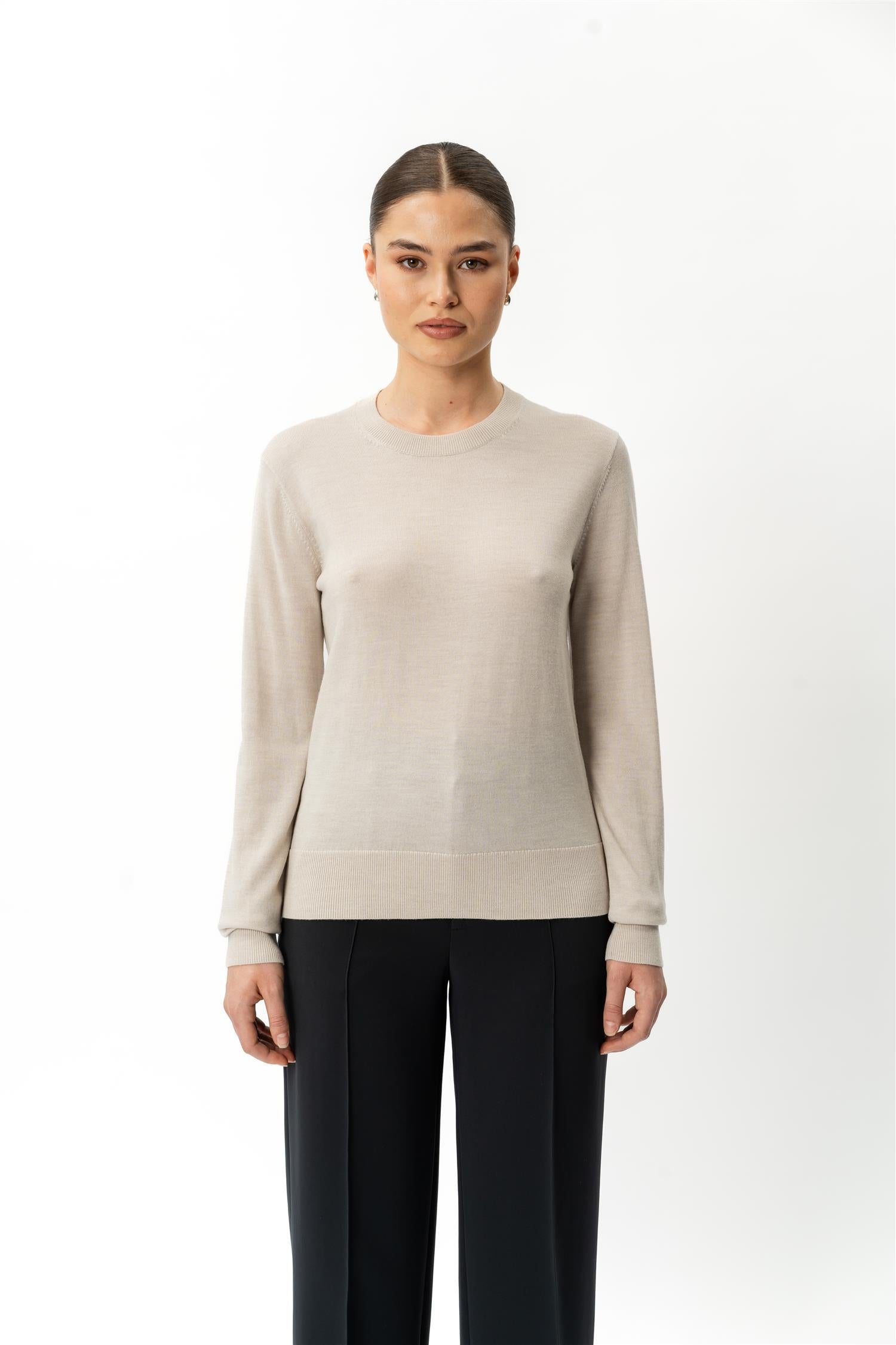 Merino Wool Crewneck Cream