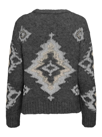 Onlazu Ls Jq O-Neck Cc Knt Mørkegrå