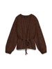 Vmberry Ls O-Neck Tie Cardigan Noos Brun