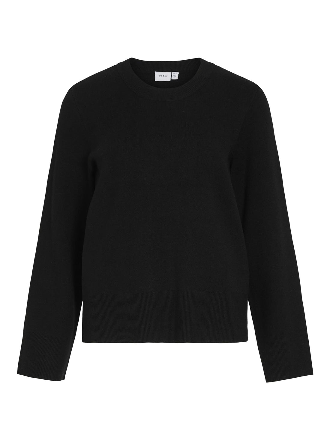 VICASSIE O-NECK L/S KNIT TOP Svart