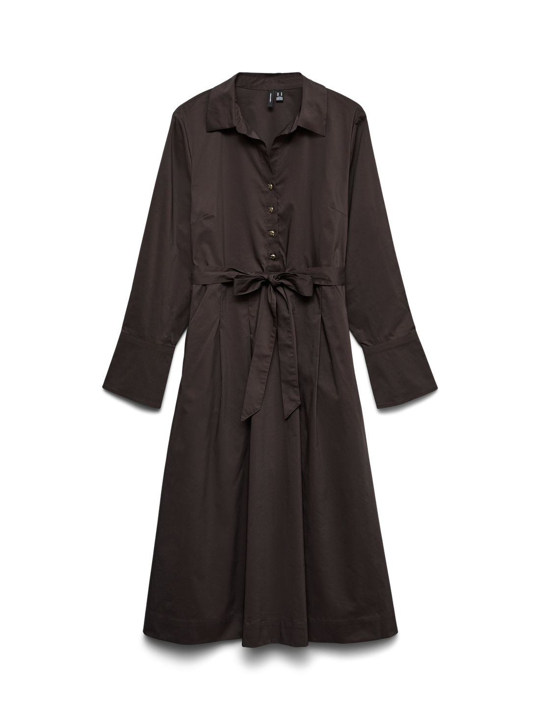 Vmfriba Ls Calf Dress Wvn Ga Mørkebrun